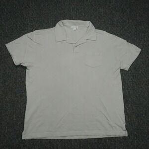 Sunspel Shirt Men Extra Large Gray Riviera Short Sleeve Polo Lightweight